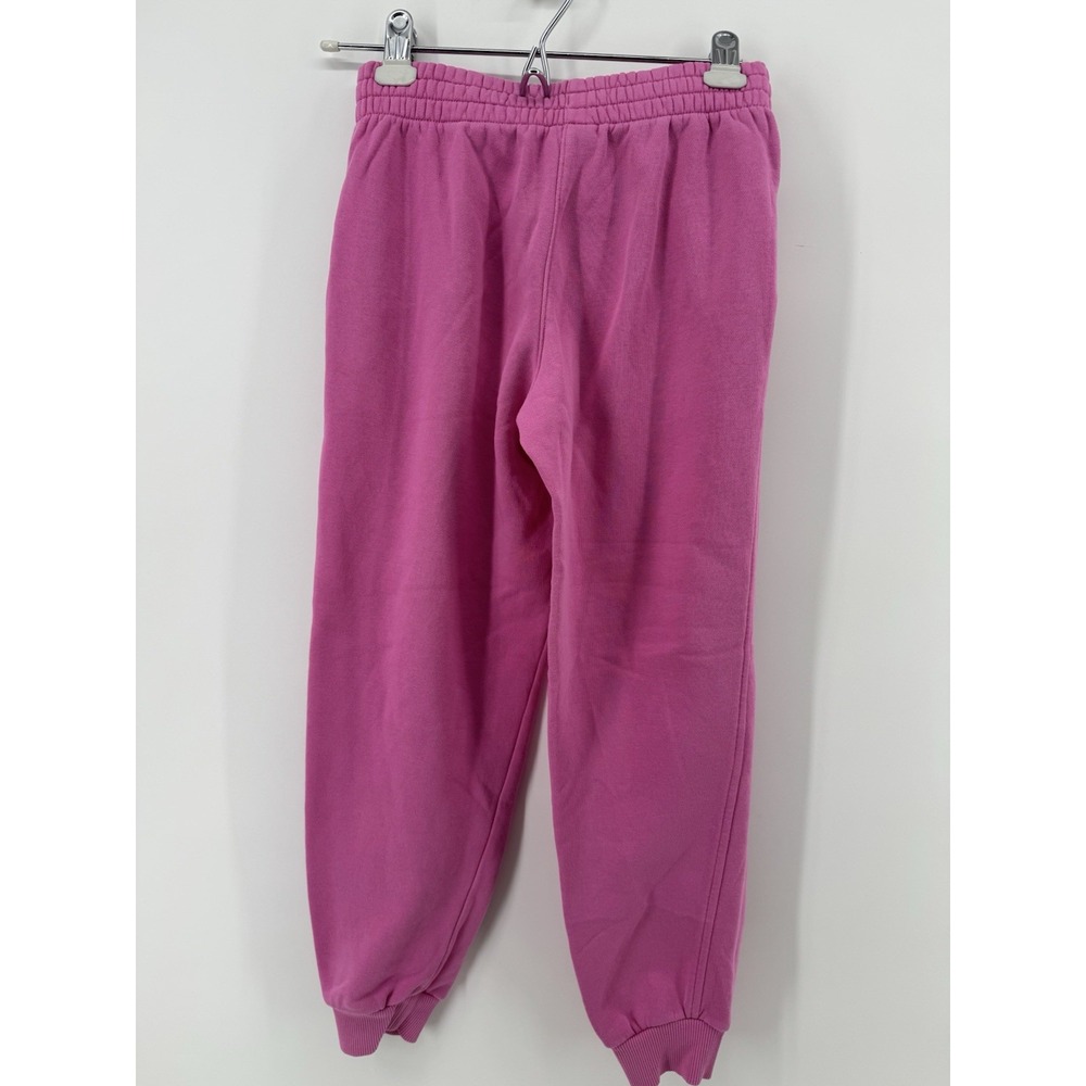 Nike Girls Pink Fleece Jogger Pants M Cotton Pockets Drawstring Pull-On - Picture 4 of 8